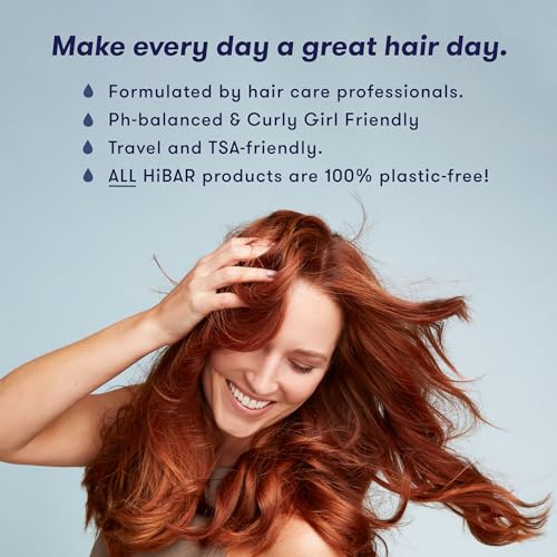 HiBAR - Volumize Shampoo & Conditioner Set - For Fine, Flat Hair - Add Body, Definition & Volume - African Dates & Vitamin B5 - Plastic, Soap, Paraben & Sulfate-Free - Color Safe & Vegan -2 Solid Bars