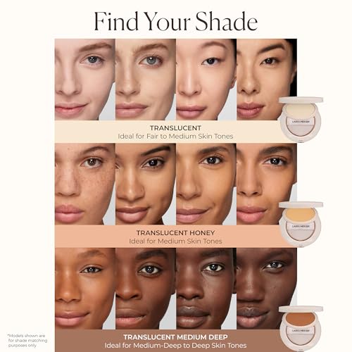 Laura Mercier Ultra-Blur Talc-Free Waterproof Translucent Pressed Setting Powder, 16HR Weightless Wear and Shine Control, Hyaluronic Acid Infused for 24HR Hydration, Natural Finish, Includes Puff