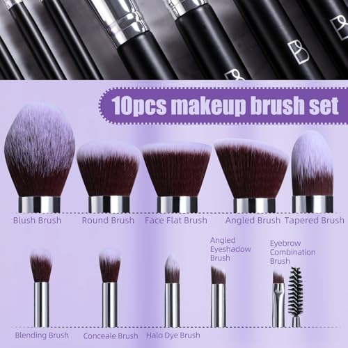 BS-MALL Makeup Brushes Set 30 Pcs – Including Face Washing Puffs, Blush Powder Bronzer Foundation Eyeshadow Concealer Brushes, and Mini Makeup Sponge Makeup Sponges Set (Black)