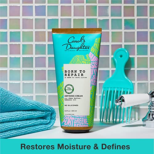 Carol's Daughter Born To Repair Leave In Hair Cream, Moisturizing, Curl Defining and Anti Frizz Hair Care for Curls with Shea Butter, 6.8 Fl Oz