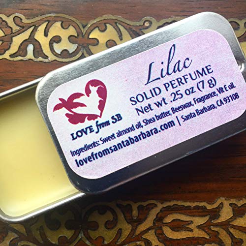 Compact Personal Lilac Solid Perfume | Luxurious Artisan Spa Gift for Her | Convenient, fits in your purse or travel bag | Lilac Perfume