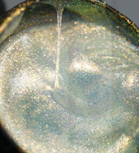 Hard Builder Gel for Nail Overlays, Extensions, and Strengthening, Mermaid #1 Chameleon with Sparkling Shimmer