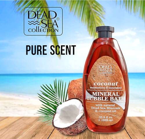 Dead Sea Collection Bubble Bath for Women and Men - with Coconut Oil and Pure Minerals - Nourishing and Moisturizing Skin - 33.8 Fl. Oz