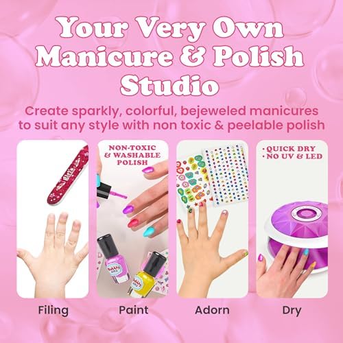 Kids Spa Day Kit for Girls - 42+ Piece Set with Waterfall Foot Spa - Perfect Spa Kit for Girls Ages 5+, Fun Pedicure and Party Supplies, Ideal for Girls Ages 6 7 8 9 10-12