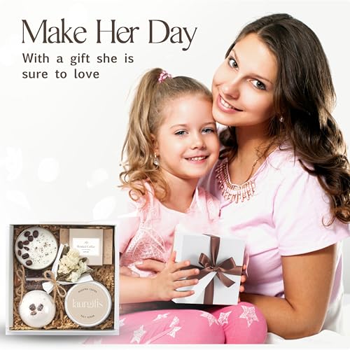 Coffee Spa Gift Baskets for Women – Scented Self Care Shower Essential - Elegant Kit for Mom, Wife, Sister, Friend - Body Bath Set - Aromatic Box for Occasions - Home Spa-Inspired