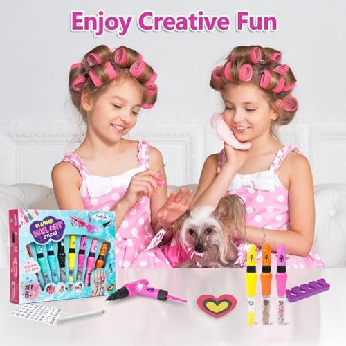 Kids Nail Polish Set for Girls, Nail Art Kit for Ages 7-12 - Girl Gifts - Nail Polish Non Toxic Girl Stuff for Spa Makeup Manicures - Birthday Gift Toys for Girls 7 8 9 10-12 Years Old