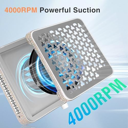 IMENE Nail Dust Collector, Rechargeable 10-Gear Powerful Nail Fan Dust Collector for Nails Vacuum Duster Professional Dust Collector Nail Tech