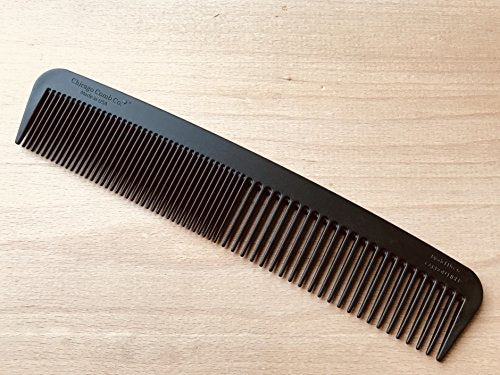 Chicago Comb Model 6 Carbon Fiber, 7 inches (17.8 cm) long, anti-static, graphite black, made in USA