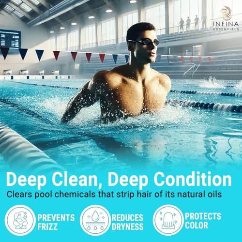 Chelating Hard Water Shampoo and Conditioner Set with Chelactik-3 & Rosemary Oil - Color Safe Metal Detox Shampoo and Conditioner for Mineral Build-Up & Swimmers Hair - 16 fl oz each