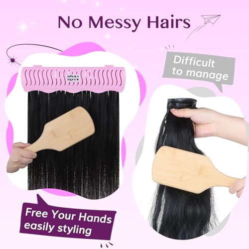 IDN BEAUTY Hair Extension Holder Stand for Styling, 4 Installation Modes With Tool, Pink Hair Extension Holder Designed to Securely Hold Your Extensions for Washing, Styling, Packing and Storing