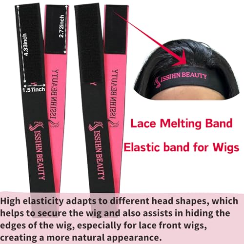 Lace Wig Grip Cap Women: 4x5 Transparent Swiss Lace Front - Non-slip Wig Gripper for Keeping Wigs In Place - Adjustable Elastic Headband with Velcro Medium Size