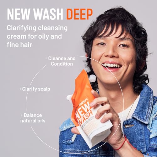 Hairstory New Wash Deep, Clarifying Cleansing Cream for Oily & Fine Hair, Shampoo & Conditioner Alternative, Removes Buildup & Restores Scalp, 8oz