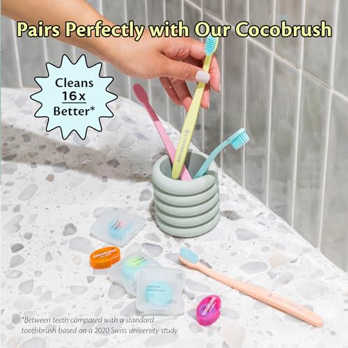 Cocofloss Woven Dental Floss, Favorites Sampler, Dentist-Designed Oral Care with Coconut Oil, Waxed, Vegan, Kid-Friendly, 1 Mint (33 yd), 2 Travel in Coconut, Strawberry (8 yd)