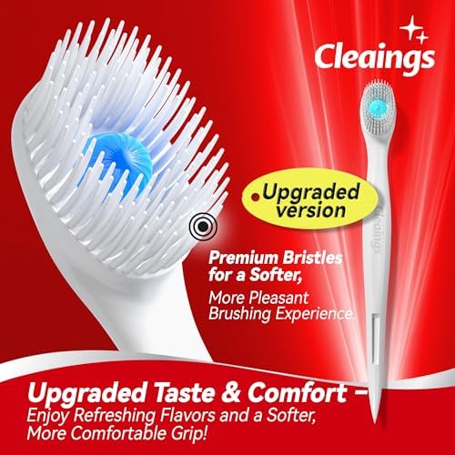 cleaings® Mini Disposable Toothbrush Set with Toothpaste – Travel Essentials, Portable Toothbrush for Women & Men, Camping, Road Trip, Vacation, 24 Count-Mix Flavor（Pack of 5）