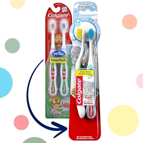 Colgate My First Baby and Toddler Toothbrush, Extra Soft Toothbrush, 6 Count