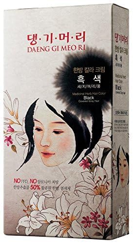 Daeng Gi Meo Ri – Korean Herbal Hair Dye Color Cream [Black] - PPD-Free Gray Coverage, Hair Protection, High-Keratin Formula, 5 Oz