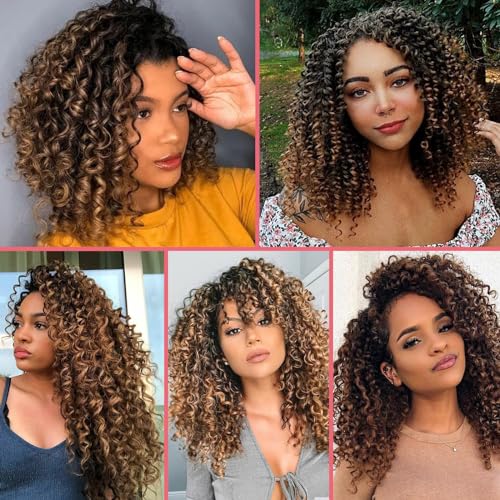 Leeven Gogo Curl Crochet Hair 10 Inch 8 Packs Black Ocean Wave Crochet Hair Pre Looped Deep Twist Goddess Box Braids Short Curly Water Wave Synthetic Braiding Hair for Women Girl Kids