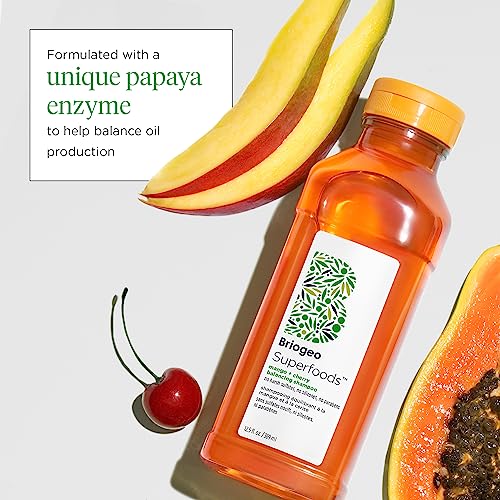 Briogeo Superfoods Mango + Cherry Balancing Shampoo, Replenish Dull, Dry Hair and Balance Oil for Oily Hair, Controls Oil and Nourished All Hair Types and Textures, Vegan, Cruelty-Free