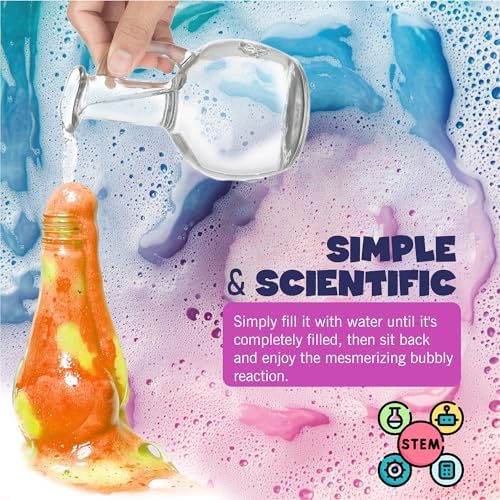 Kids Bath Bomb Potions - Fun Colorful Bubble Eruption Kits - Fizzy Color Tub Time Potion Making Experiments Kit in Flask Bottles - Magic Bubbles Foams Toys Science Gift for Boys Girls Toddlers