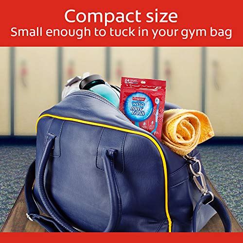 Colgate Optic White Wisp Disposable Mini Toothbrush, Cool Mint 24 Count (Pack of 4)