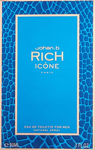 Johan B. Rich Icone for Men Eau De Toilette Spray, 3 Ounce
