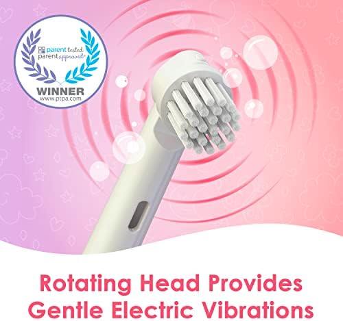 Brusheez Kids’ Electric Toothbrush Set - Safe & Effective for Ages 3+ - Parent Tested & Approved with Gentle Bristles, 2 Brush Heads, Rinse Cup, 2-Minute Timer, & Storage Base (Sparkle The Unicorn)