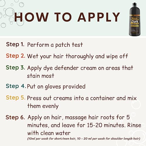 Dark Brown Hair Color Dye Shampoo, 400ml - 100% Grey Coverage in Minutes, Ammonia Free - Gray Silver Hair Dye Shampoo