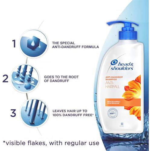 Head & Shoulders Anti Hair fall Shampoo, 2 Pack Anti Dandruff Shampoo, Relieves Dry Scalp and Repairs Damage, Fresh Scent, 22 oz Pump Bottles