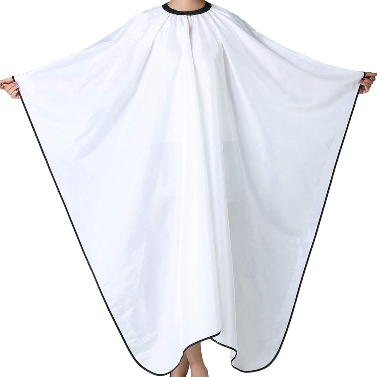 Iusmnur Barber Cape, Professional Hair Salon Cape with Adjustable Metal Clip, Shampoo Hair Cutting Cape for Barbers and Stylists - 55 x 63 inches (White)
