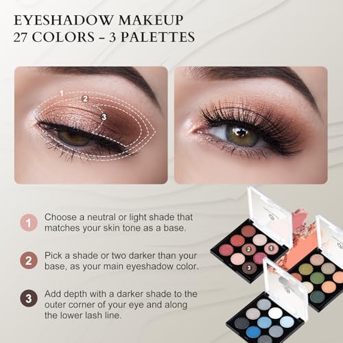 Color Nymph Professional Makeup Kits For Girls, Teenage Girls Makeup Kit with Storage Case Make Up Kit For Women Cosmetics Full Kit, Individual Packing Eyeshadow Blush Lipstick Mascara etc -Gold