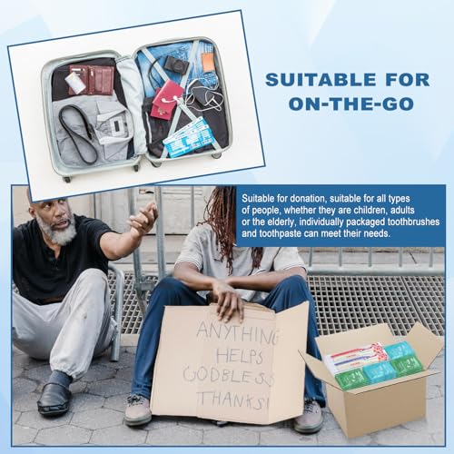 Bulk Hygiene Kits for Homeless,Disposable Toothbrushes with Toothpaste and Comb for Homeless Individually Wrapped，Basic Toiletry Kits Travel Size Shampoo And Body Wash For Hotel,Air Bnb Charity(20)