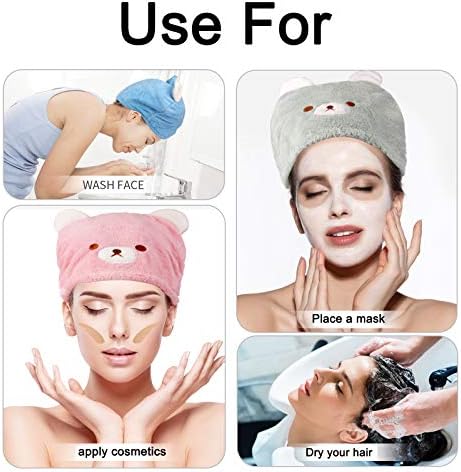 Lamoutor 3Pcs Hair Drying Towel for Kids Girls Soft Absorbent Kids Dry Hair Cap Kids Hair Towel Wrap Head Towel Wraps for Kids