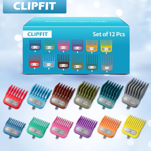 Clipper Guards Set Compatible with Andis Master, Oster Fast Feed, Andis AAC-1, GC, LCL, ML, PM-1, PM-2, PM-4, RCAC, RS-1, US-1, Size: #0 to #8 (Length: 1/16" to 1")