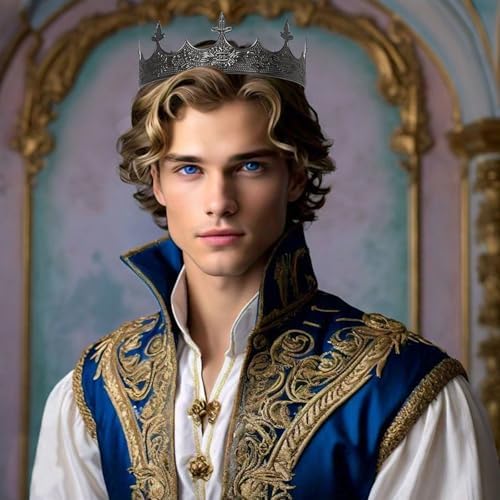 King Crown for Men Crowns Tiara for Birthday Party Costume
