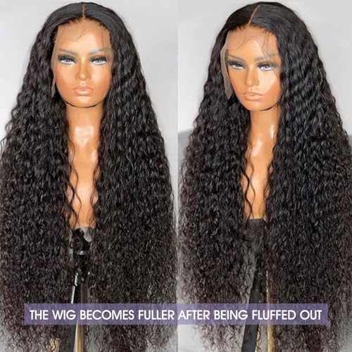 Lemoda 210% Density 13x6 Full Lace Frontal Virgin Human Hair Wigs 28Inch Water Wave 13x6 HD Lace Frontal Wigs Deep Wave Full 13x6 Lace Wigs Classic Hairstyle Wet and Wavy Wig Pre Plucked Hairline