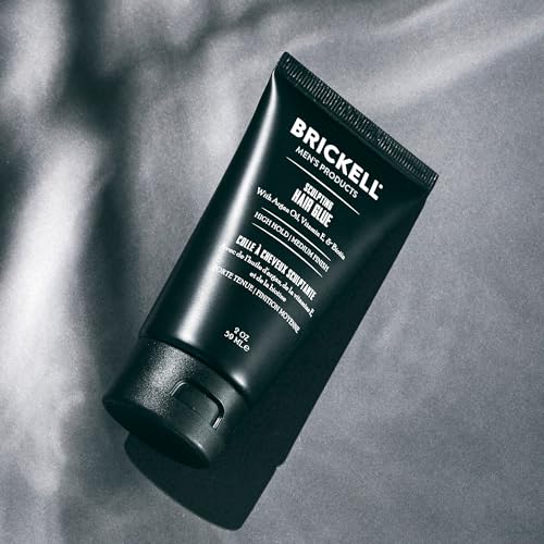 Brickell Men's Hair Styling Sculpting Hair Glue For Men, All Day Lasting Hold for Sculpting and Shaping Hair, 2 Ounce, Scented (2 oz)
