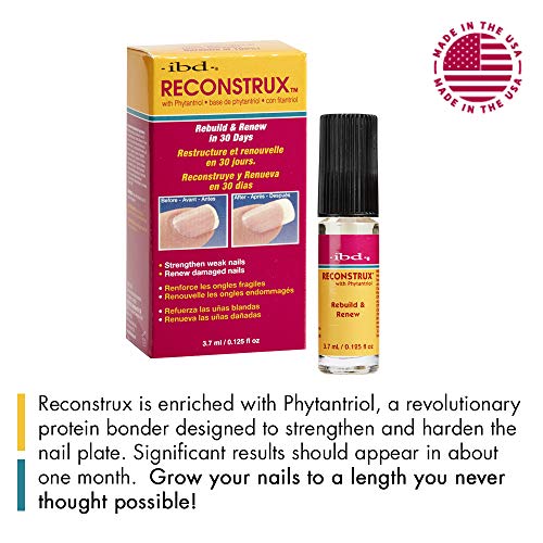 IBD Reconstrux Nail Repair Treatment – Nail Strengthener for Weak & Damaged Nails, Nail Growth Treatment for Peeling & Brittle Nails – 0.125 fl oz, 2 Pack