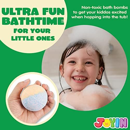 JOYIN Big Bath Bombs for Kids with Mochi Toy, 12 Pack Bubble Bath Bombs with Surprise Toy Inside, Natural Essential Oil SPA Bath Fizzies Set, Party Favors for Boys Girls Birthday Gifts