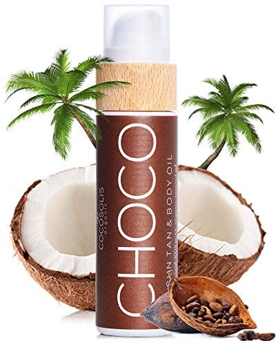 COCOSOLIS CHOCO Suntan & Body Oil XL- Organic Tanning Bed Lotion - Deep Chocolate Tan - Tanning Accelerator for Indoor Tanning Beds (6.76)