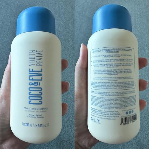 Coco & Eve Pro Youth Shampoo & Conditioner. For Strength, Shine, Volume and Healthy Scalp. With Honey, Retinol, Prebiotics. (9.47 fl oz / 280 ml)