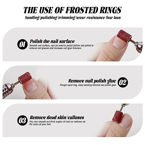 InnoLife - 300pcs Grit 180# Nail File Sanding Bands Replacement for 3/32" Shank Size Nail Drill Bits Fit