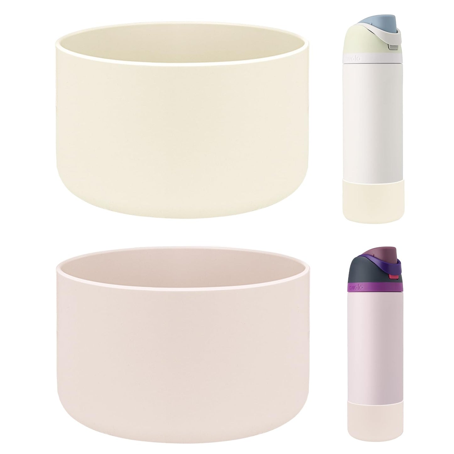 HEYSKAY 2PCS Silicone Boot for Owala Flask Water Bottle 24oz Anti-Slip Protective Sleeve for Owala Twist,FreeSip and Flip Stainless Steel Water Bottle BPA-Free Boot Bottom Base