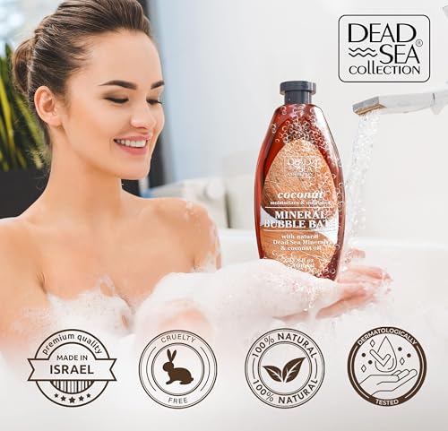 Dead Sea Collection Bubble Bath for Women and Men - with Coconut Oil and Pure Minerals - Nourishing and Moisturizing Skin - 33.8 Fl. Oz