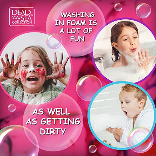Dead Sea Collection Bubble Bath Kids with Bubble Gum Scent - Cleansing and Moisturizing Liquid Bath Pure Dead Sea Minerals - Pack of 2 Large Bottles (67.6 fl.oz)