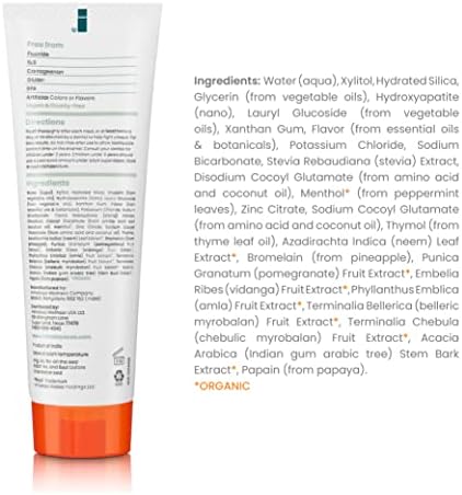 Himalaya Botanique Whitening + Hydroxyapatite Toothpaste, Mint Flavor - Nano Hydroxyapatite to Support Remineralization and Restore Enamel, Appropriate for Sensitive Teeth - Vegan, Gluten Free, 4 oz