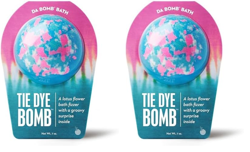 DA BOMB Tie Dye Blue Bath Bomb, 7oz, Multi (Pack of 2)