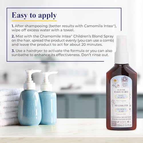 Camomila Intea Hair Lightener For Kids– Premium Sun Lightening Spray for Hair – Chamomile Hair Lightener Spray for Naturally Lighten Hair – No Bleach/Ammonia – Child-Friendly Formula - 3.4 Oz