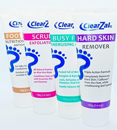 Clearzal Busy Feet Cooling Energizing Foot Cream, Packed with Menthol for Pain Relief for Tired Achy Feet, Refreshes and Rejuvenates, Helps to Provide Relief from Neuropathy, 3.4 Ounce Tube