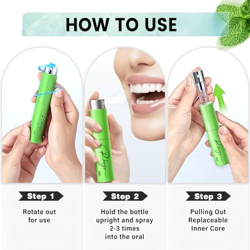 Breath Spray，5 Pcs Dry Mouth Spray，Mouth Spray Fresh Breath for Breath Care，Breath Spray for Bad Breath for Portability（10 ml/0.33 floz