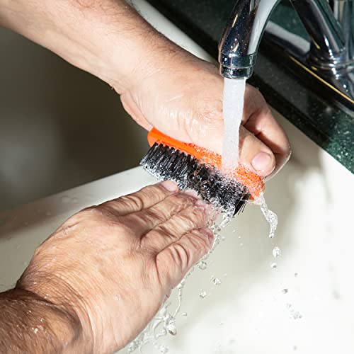 GreatNeck 19025 Nail Brush, 6 Pack Nail and Hand Scrub Brush Set, Stiff Bristles, Comfortable Scrubber Grip, Salon or Construction Quality, Gift For DIYer or Nail Techs